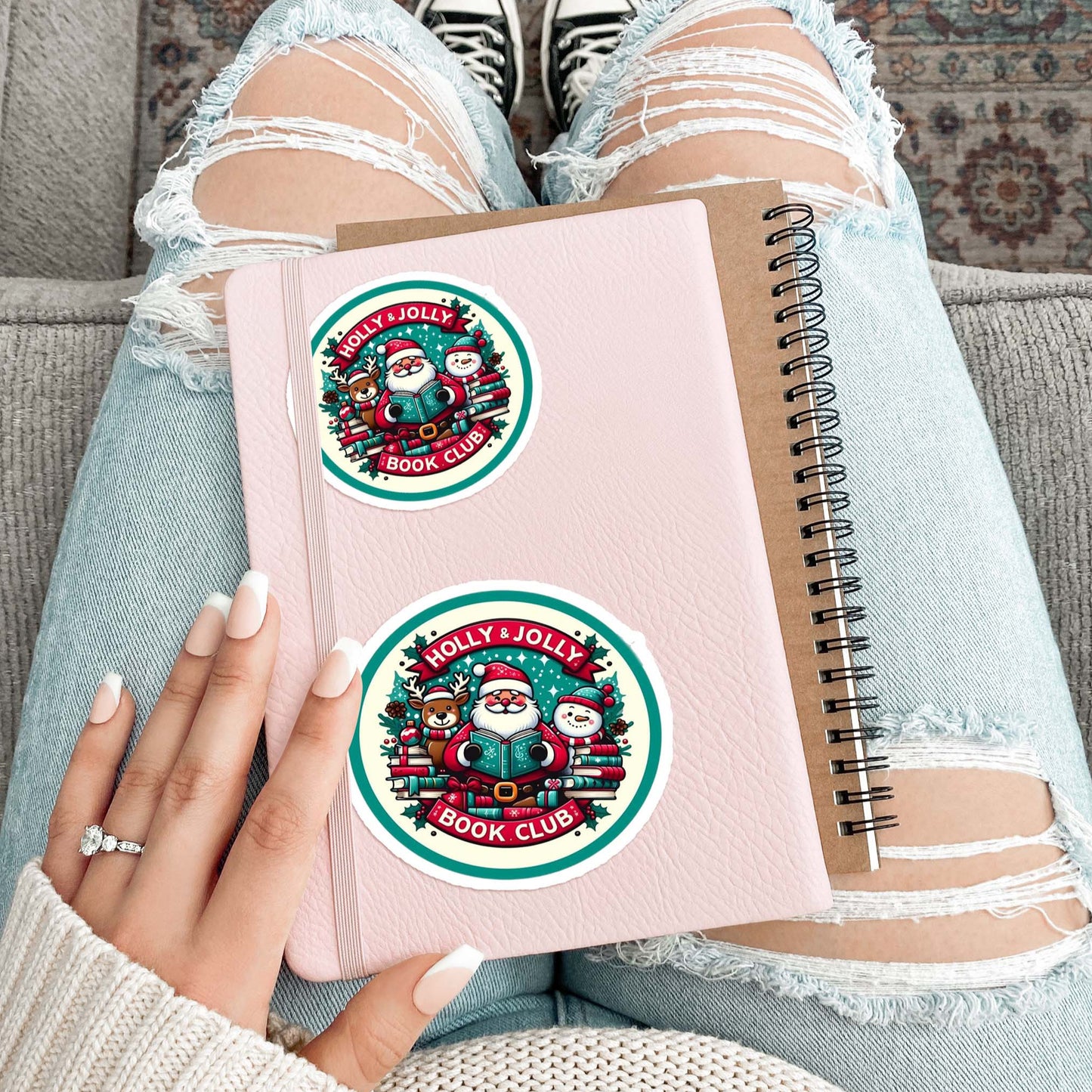 Holly & Jolly Book Club Sticker