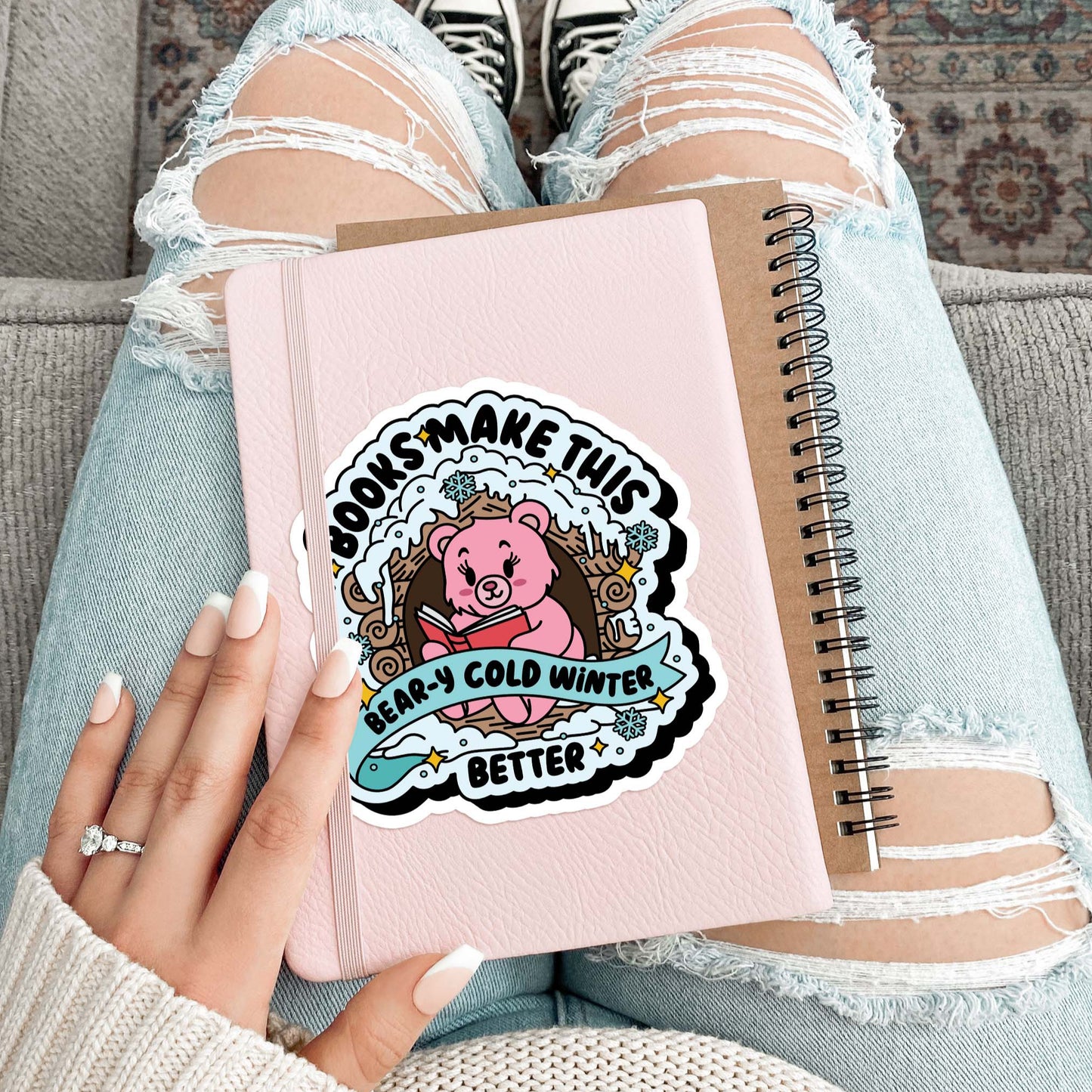Books makes this cold winter better Sticker