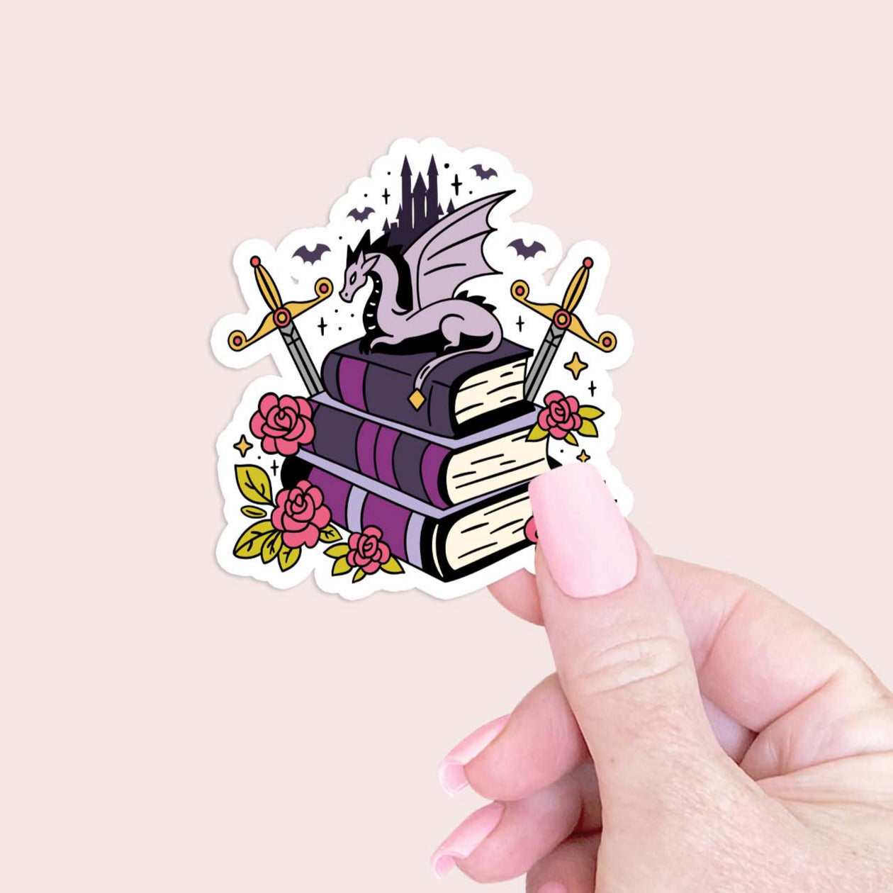 Dragon & Books Sticker