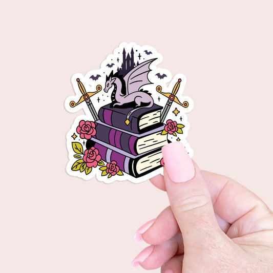 Dragon & Books Sticker