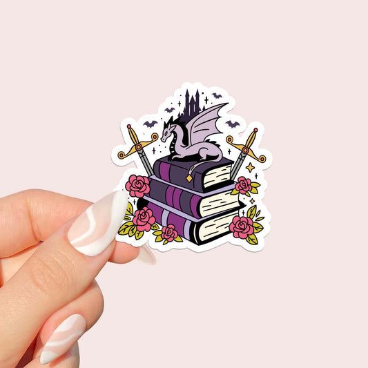 Dragon & Books Sticker
