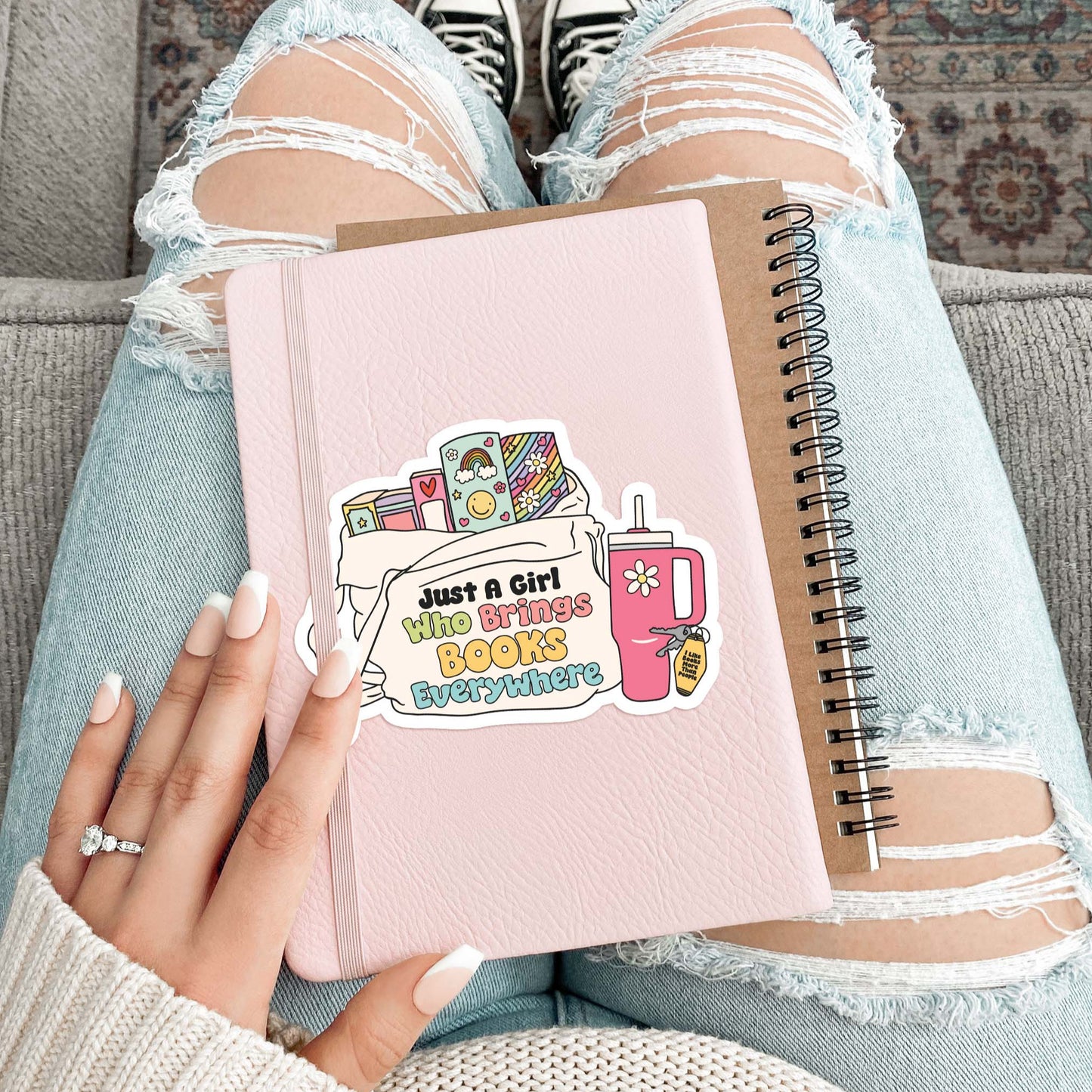 Just a girl who brings books everywhere Sticker