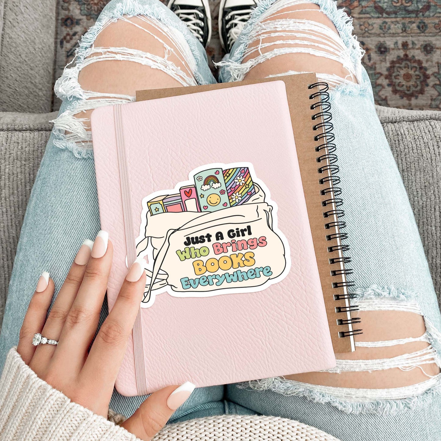 Just a girl who brings books everywhere Sticker