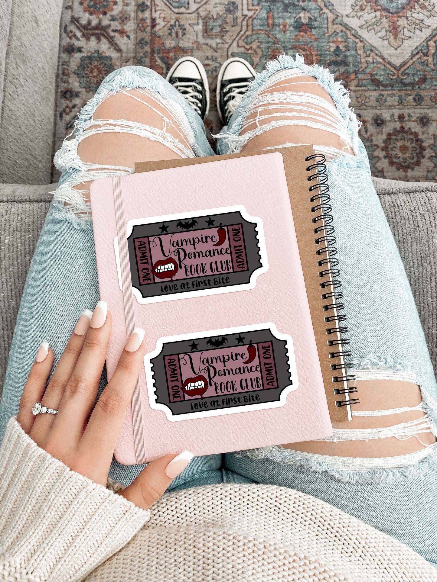 Vampire Romance Book Club Card Sticker