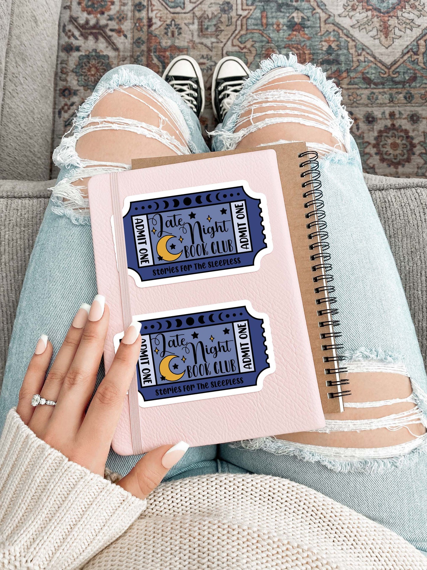 Late Night Book Club Card Sticker