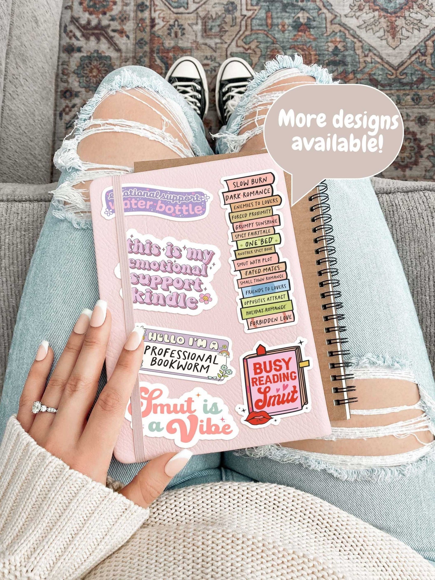 Pink Emotional support kindle sticker, bookish Sticker, book lover gift,bookish Merch, Kindle Sticker, Smut Reader, reading lover, e-reader
