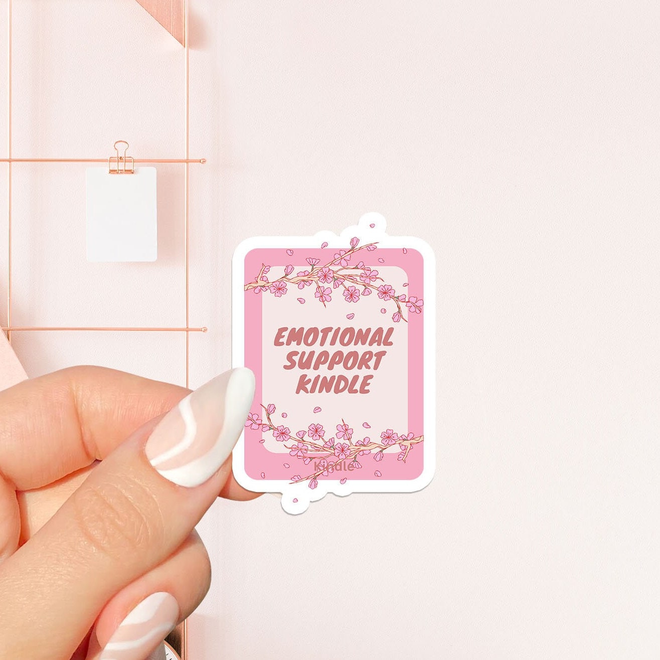 Pink Emotional support kindle sticker, bookish Sticker, book lover gift,bookish Merch, Kindle Sticker, Smut Reader, reading lover, e-reader