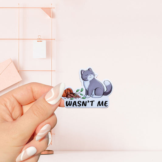 wasn't me cute cat Sticker