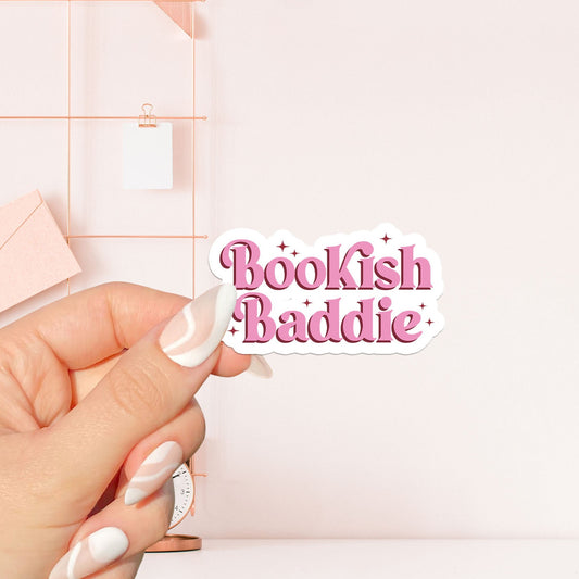 Bookish baddie pink Sticker