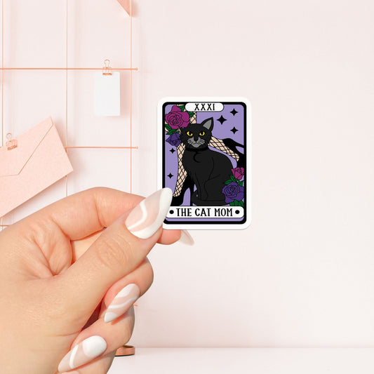 The cat mom tarot card  Sticker