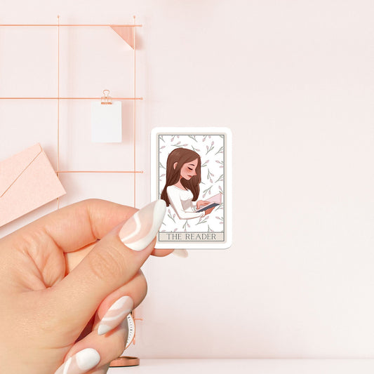 The reader girl tarot card Sticker