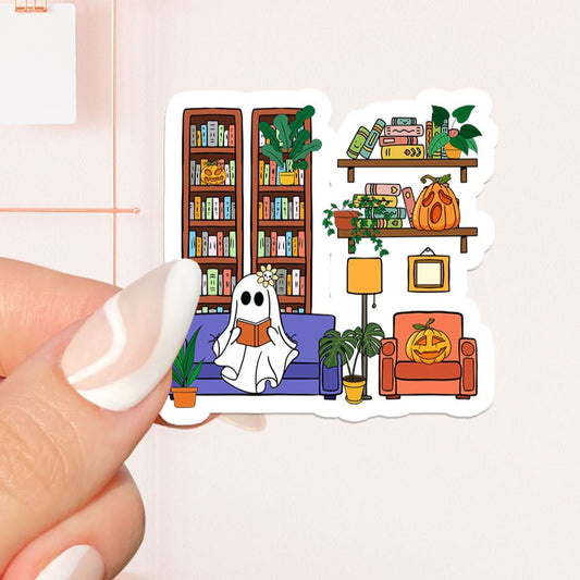 Ghost reading Sticker