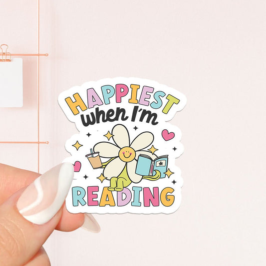 Happiest when I'm reading Sticker