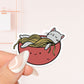 Cat sleeping in bowl of noodles Sticker