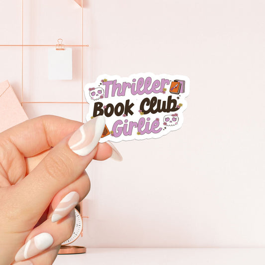 Thriller book club girlie Sticker