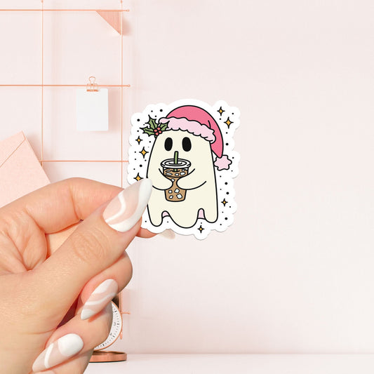 Ghost drinking coffee Sticker