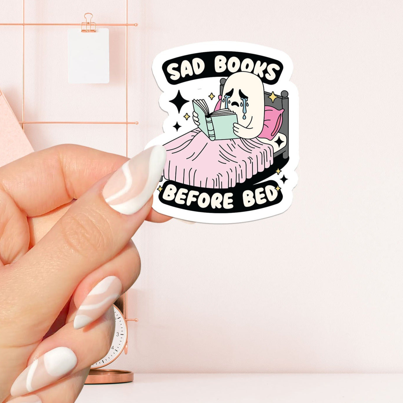 Sad books before bed Sticker