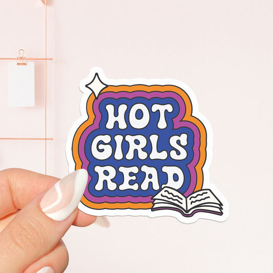 colors Hot girls read sticker, bookish Sticker, book lover gift,bookish Merch, Kindle Sticker, Smut Reader, reading lover, e-reader