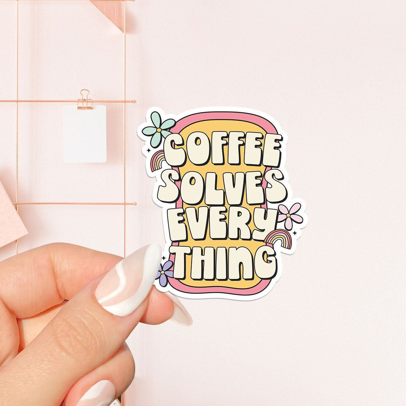 Coffee solves every thing Sticker, bookish Sticker, book lover gift, bookish Merch , Kindle Sticker, Smut Reader, reading lover, e-reader