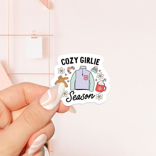 Cozy girl season Sticker, bookish Sticker, book lover gift,bookish Merch, Kindle Sticker, Smut Reader, reading lover, e-reader