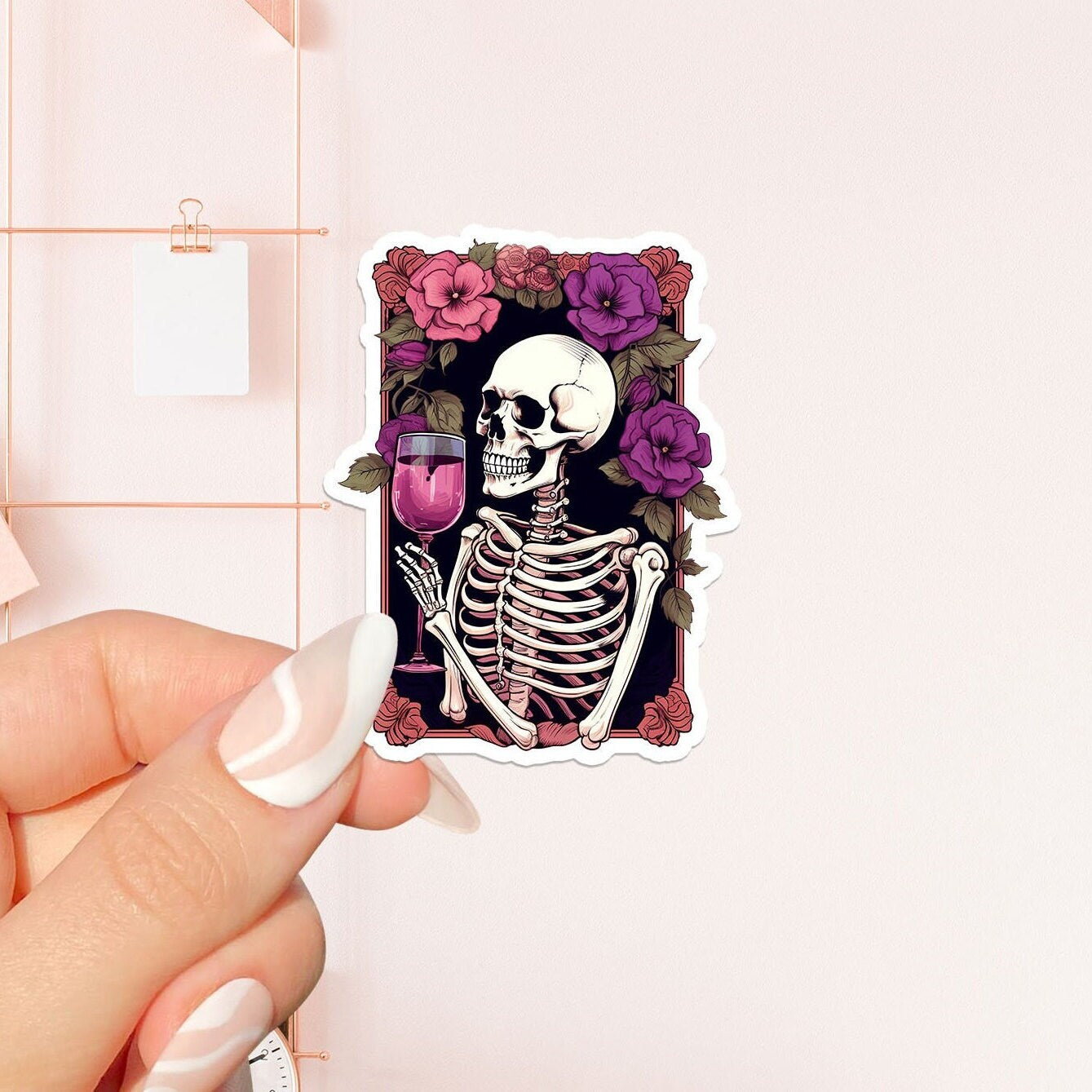 Flowers skeleton Sticker, bookish Sticker, book lover gift, bookish Merch , Kindle Sticker, Smut Reader, reading lover, e-reader