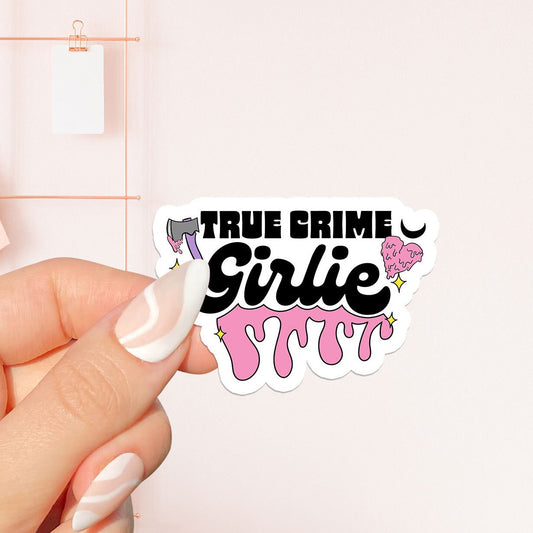 True crime girlie sticker, bookish Sticker, book lover gift,bookish Merch, Kindle Sticker, Smut Reader, reading lover, e-reader